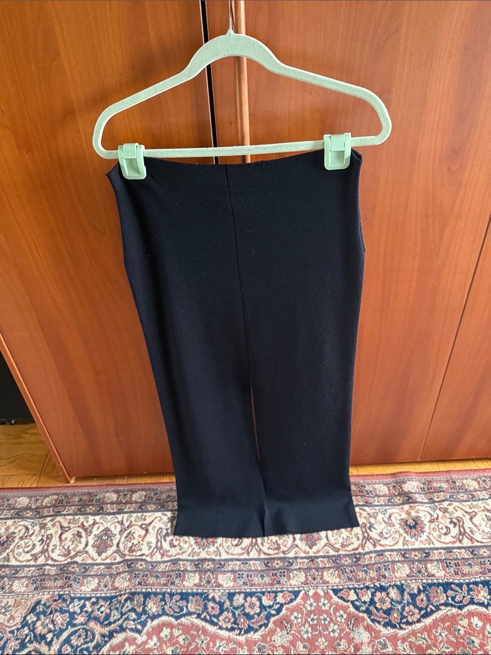 Jean Paul Gaultier Black Midi Straight Knit Skirt